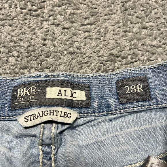 BKE Jeans Mens 28 (28x31) Alec Straight Thick Stitch Western Blue Denim Pant - Picture 7 of 12